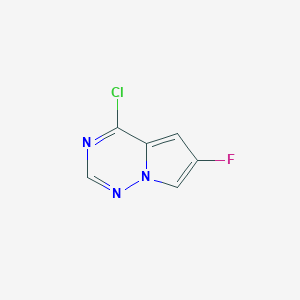 molecular formula C6H3ClFN3 B8228222 4-Chloro-6-fluoropyrrolo[2,1-f][1,2,4]triazine 