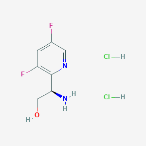 molecular formula C7H10Cl2F2N2O B8228236 (R)-2-Amino-2-(3,5-difluoropyridin-2-yl)ethanol dihydrochloride 