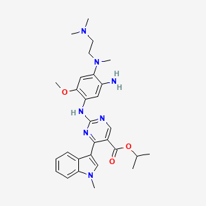 molecular formula C29H37N7O3 B8228270 异丙基2-((5-氨基-4-((2-(二甲氨基)乙基)(甲基)氨基)-2-甲氧苯基)氨基)-4-(1-甲基-1H-吲哚-3-基)嘧啶-5-甲酸酯 