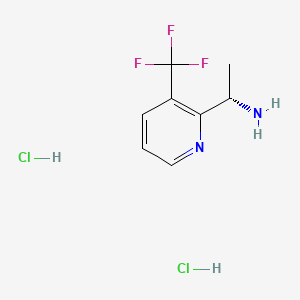 molecular formula C8H11Cl2F3N2 B8228316 (S)-1-(3-(Trifluoromethyl)pyridin-2-yl)ethan-1-amine dihydrochloride 