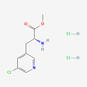 molecular formula C9H13Cl3N2O2 B8228348 Methyl (R)-2-amino-3-(5-chloropyridin-3-yl)propanoate dihydrochloride 