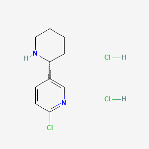 molecular formula C10H15Cl3N2 B8228376 (R)-2-Chloro-5-(piperidin-2-yl)pyridine dihydrochloride 