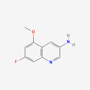 molecular formula C10H9FN2O B8228399 7-Fluoro-5-methoxyquinolin-3-amine 