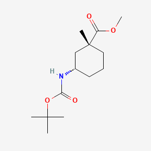 molecular formula C14H25NO4 B8228412 Rel-methyl (1R,3S)-3-((tert-butoxycarbonyl)amino)-1-methylcyclohexane-1-carboxylate 