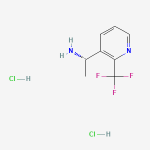 molecular formula C8H11Cl2F3N2 B8228449 (S)-1-(2-(Trifluoromethyl)pyridin-3-yl)ethan-1-amine dihydrochloride 