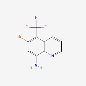 molecular formula C10H6BrF3N2 B8228452 6-Bromo-5-(trifluoromethyl)quinolin-8-amine 