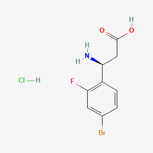 molecular formula C9H10BrClFNO2 B8228495 (S)-3-Amino-3-(4-bromo-2-fluorophenyl)propanoic acid hydrochloride 