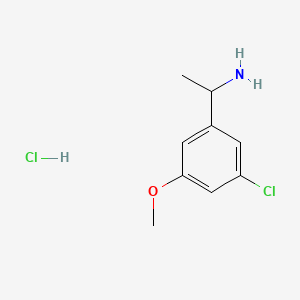 molecular formula C9H13Cl2NO B8228540 1-(3-Chloro-5-methoxyphenyl)ethan-1-amine hydrochloride 