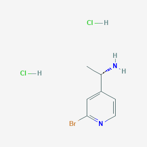 molecular formula C7H11BrCl2N2 B8228568 (S)-2-Bromo-4-(1-amino)ethylpyridine 2hcl 