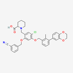 molecular formula C37H35ClN2O6 B8228586 BMS-1166-N-piperidine-COOH 