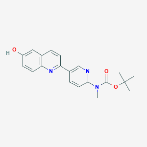 molecular formula C20H21N3O3 B8228631 6-Hydroxy-2-[6-[N-(tert-butoxycarbonyl)-N-methylamino]pyridin-3-yl]quinoline 
