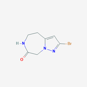 molecular formula C7H8BrN3O B8228663 2-Bromo-4,5,6,8-tetrahydropyrazolo[1,5-d][1,4]diazepin-7-one 