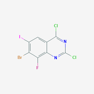 molecular formula C8HBrCl2FIN2 B8228689 7-Bromo-2,4-dichloro-8-fluoro-6-iodo-quinazoline 