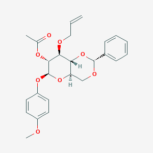 molecular formula C25H28O8 B8228747 [(2R,4aR,6S,7R,8S,8aR)-6-(4-methoxyphenoxy)-2-phenyl-8-prop-2-enoxy-4,4a,6,7,8,8a-hexahydropyrano[3,2-d][1,3]dioxin-7-yl] acetate 