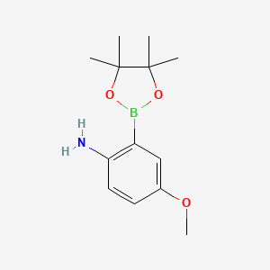 molecular formula C13H20BNO3 B8228805 4-Methoxy-2-(4,4,5,5-tetramethyl-1,3,2-dioxaborolan-2-yl)aniline 