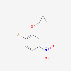 molecular formula C9H8BrNO3 B8228935 1-Bromo-2-(cyclopropoxy)-4-nitro-benzene 