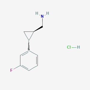 molecular formula C10H13ClFN B8228948 [rel-(+)-(1R,2R)-2-(3-fluorophenyl)cyclopropyl]methanamine;hydrochloride 