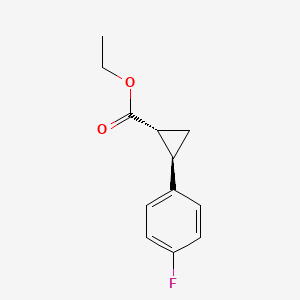 molecular formula C12H13FO2 B8228952 Rel-ethyl (1R,2R)-2-(4-fluorophenyl)cyclopropane-1-carboxylate 