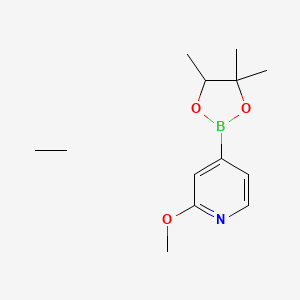 molecular formula C13H22BNO3 B8229103 Ethane;2-methoxy-4-(4,4,5-trimethyl-1,3,2-dioxaborolan-2-yl)pyridine 