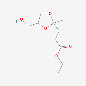 molecular formula C10H18O5 B8229193 1,3-Dioxolane-2-propanoic acid, 4-(hydroxymethyl)-2-methyl-, ethyl ester CAS No. 902272-78-0