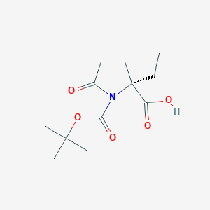 molecular formula C12H19NO5 B8229201 (2S)-2-ethyl-1-[(2-methylpropan-2-yl)oxycarbonyl]-5-oxopyrrolidine-2-carboxylic acid 