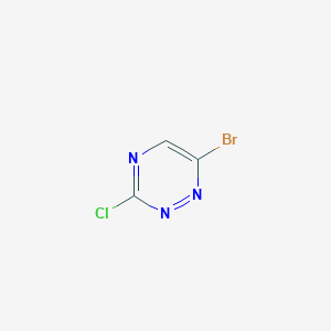 molecular formula C3HBrClN3 B8229224 6-Bromo-3-chloro-1,2,4-triazine 