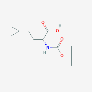 molecular formula C12H21NO4 B8229273 (R)-2-((tert-Butoxycarbonyl)amino)-4-cyclopropylbutanoic acid 