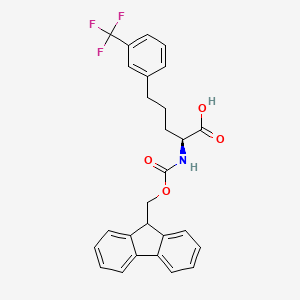 molecular formula C27H24F3NO4 B8229306 Fmoc-(S)-2-amino-5-(3-trifluoromethylphenyl)pentanoic acid 