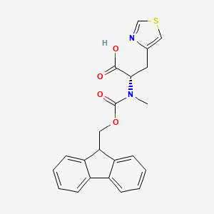 molecular formula C22H20N2O4S B8229316 (S)-2-((((9H-fluoren-9-yl)methoxy)carbonyl)(methyl)amino)-3-(thiazol-4-yl)propanoic acid 