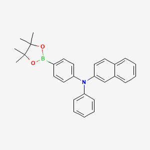 molecular formula C28H28BNO2 B8229444 N-Phenyl-N-(4-(4,4,5,5-tetramethyl-1,3,2-dioxaborolan-2-yl)phenyl)naphthalen-2-amine 