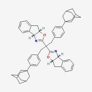 molecular formula C55H58N2O2 B8229453 (3aR,3a'R,8aS,8a'S)-2,2'-(1,3-Bis(4-(adamantan-1-yl)phenyl)propane-2,2-diyl)bis(3a,8a-dihydro-8H-indeno[1,2-d]oxazole) 