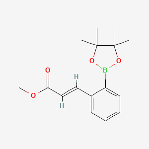 molecular formula C16H21BO4 B8229483 (E)-Methyl 3-(2-(4,4,5,5-tetramethyl-1,3,2-dioxaborolan-2-yl)phenyl)acrylate 