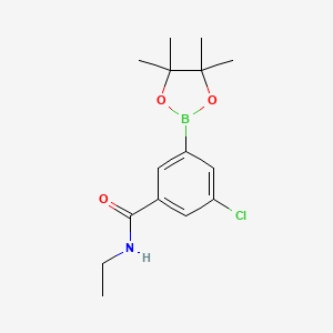 molecular formula C15H21BClNO3 B8229515 3-Chloro-N-ethyl-5-(4,4,5,5-tetramethyl-1,3,2-dioxaborolan-2-yl)benzamide 