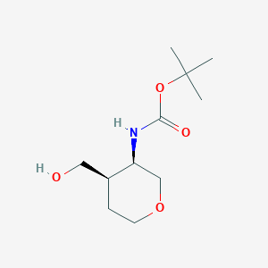 molecular formula C11H21NO4 B8229547 tert-butyl N-[(3R,4R)-4-(hydroxymethyl)oxan-3-yl]carbamate 