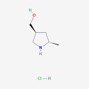 molecular formula C6H14ClNO B8229558 [trans-5-Methylpyrrolidin-3-yl]methanol;hydrochloride 