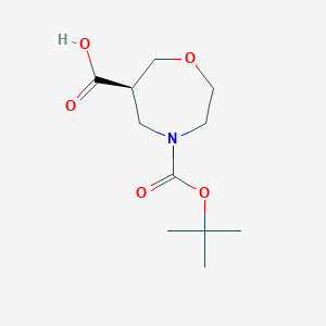 molecular formula C11H19NO5 B8229618 (6R)-4-tert-butoxycarbonyl-1,4-oxazepane-6-carboxylic acid 
