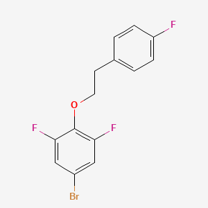 molecular formula C14H10BrF3O B8229635 5-Bromo-1,3-difluoro-2-(4-fluorophenethoxy)benzene 