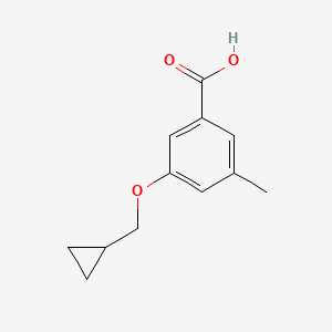 molecular formula C12H14O3 B8229669 3-(Cyclopropylmethoxy)-5-methylbenzoic acid 
