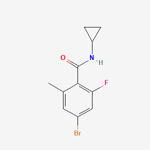 molecular formula C11H11BrFNO B8229701 4-Bromo-N-cyclopropyl-2-fluoro-6-methylbenzamide 