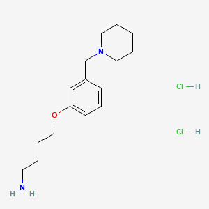 molecular formula C16H28Cl2N2O B8229771 4-[3-(Piperidin-1-ylmethyl)phenoxy]butan-1-amine;dihydrochloride 
