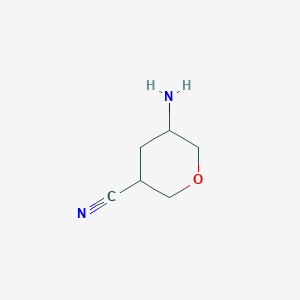 molecular formula C6H10N2O B8229777 5-Aminotetrahydro-2H-pyran-3-carbonitrile 