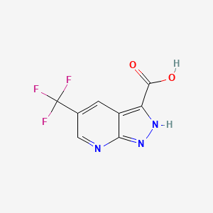 molecular formula C8H4F3N3O2 B8229797 5-trifluoromethyl-1H-pyrazolo[3,4-b]pyridine-3-carboxylic acid 