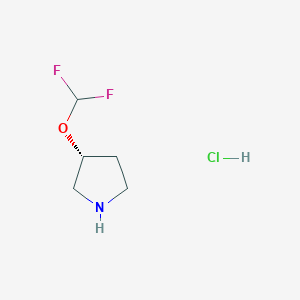 molecular formula C5H10ClF2NO B8229856 (3R)-3-(difluoromethoxy)pyrrolidinehydrochloride 