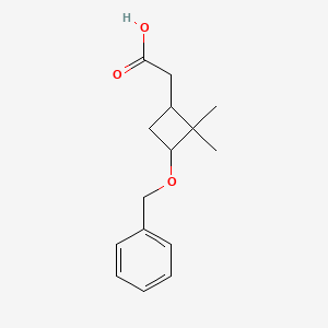 molecular formula C15H20O3 B8229882 2-(3-(Benzyloxy)-2,2-dimethylcyclobutyl)acetic acid 