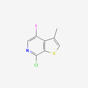 molecular formula C8H5ClINS B8229913 7-Chloro-4-iodo-3-methylthieno[2,3-c]pyridine 