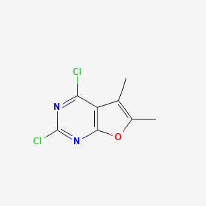 molecular formula C8H6Cl2N2O B8229953 Furo[2,3-d]pyrimidine, 2,4-dichloro-5,6-dimethyl- 