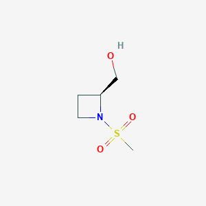 molecular formula C5H11NO3S B8229957 [(2S)-1-methanesulfonylazetidin-2-yl]methanol 