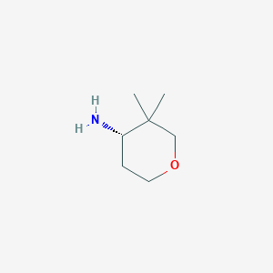 molecular formula C7H15NO B8229961 (S)-3,3-Dimethyltetrahydro-2H-pyran-4-amine 