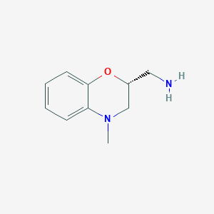 molecular formula C10H14N2O B8229993 (R)-(4-Methyl-3,4-dihydro-2H-benzo[b][1,4]oxazin-2-yl)methanamine 