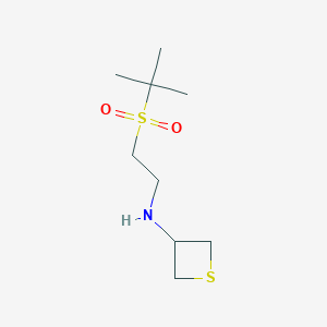 molecular formula C9H19NO2S2 B8230017 N-(2-(tert-Butylsulfonyl)ethyl)thietan-3-amine 